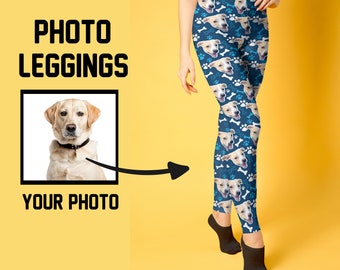 Face Pet Leggings, Custom Photo Leggings, Personalized Leggings, Photo Pet Leggings, Face On Leggings, Dog Face On Leggings