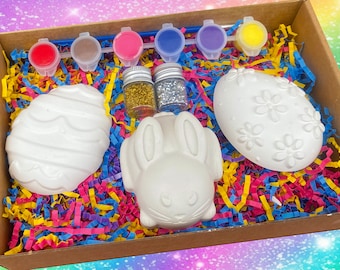 Easter Gift for Kids/DIY Easter Paint Kit/Easter Ceramic Paint Set/Arts Crafts Gifts/Easter Basket Gift/Basket Stuffers/Easter Activities