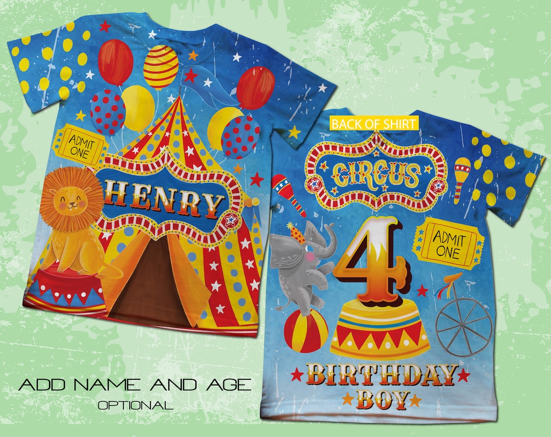 Personalised Circus Matching Birthday Shirt and Short Sets main image 1
