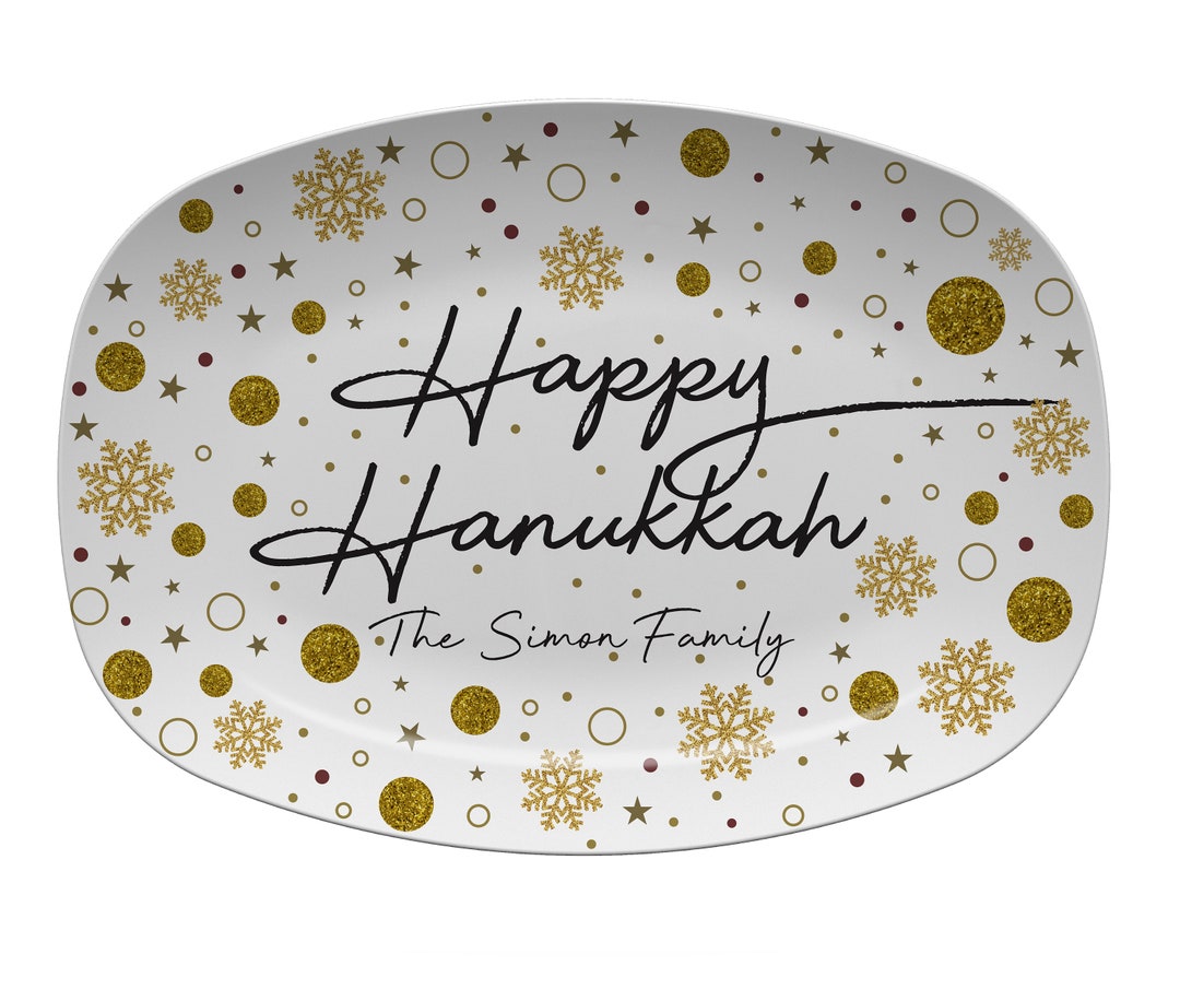 Hanukkah Serving Platter, Hanukkah Personalized Plate Gifts, Custom