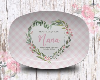 Platter for Nana, Aunt, Grandma, 10x14 Platter, Gift From Kids, Grandkids Name on Platter, Serving Platter, Gift for Nana, Cookie Platter