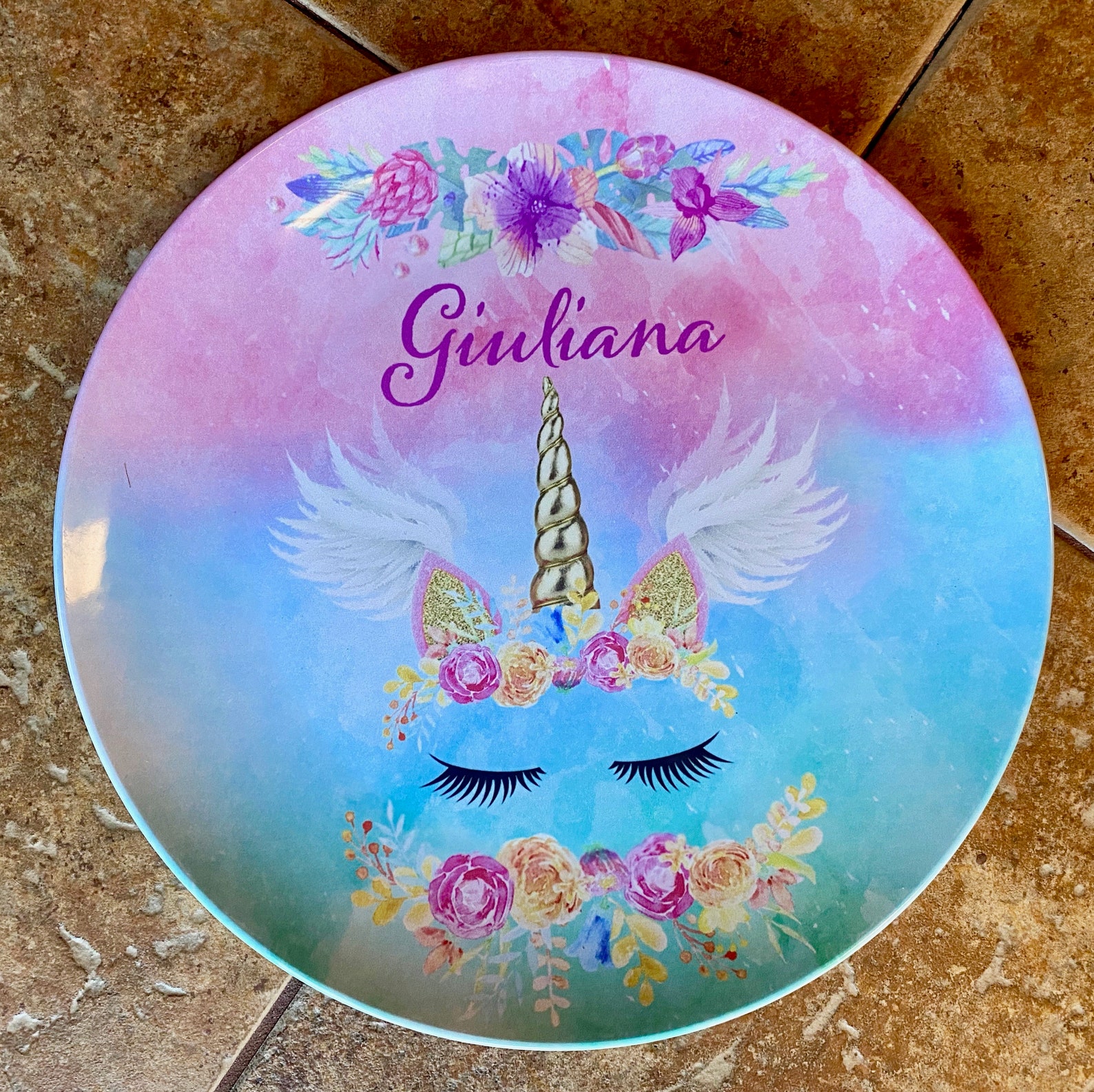 Magical Unicorn Plate/Custom Plate for Kids/ Girls Unicorn Etsy