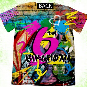 Graffiti Birthday Shirt/grunge Party T-shirt/graffiti Birthday Party ...