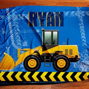 Personalized construction blankets, Personalized dump truck blanket, Construction boys bedding, Custom bedding for boys
