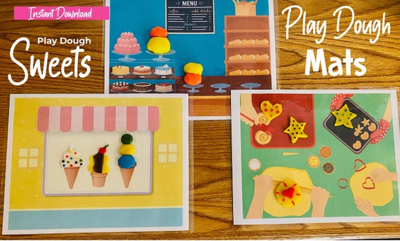 Dough Activity Mat, Fun Printable, Sweets Clay Play, Activity Printable, Homeschool Learning, Instant Digital Download, Il_570xn