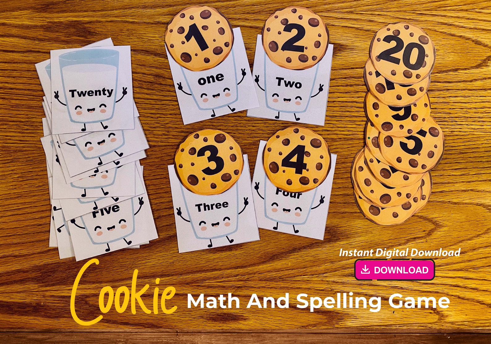 Math Matching Activity Spelling Practice Cookie Math Game Etsy