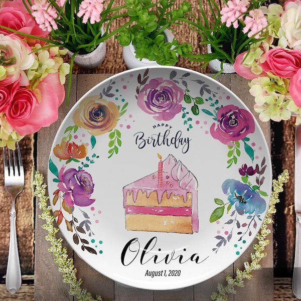 Happy Birthday Plate Etsy