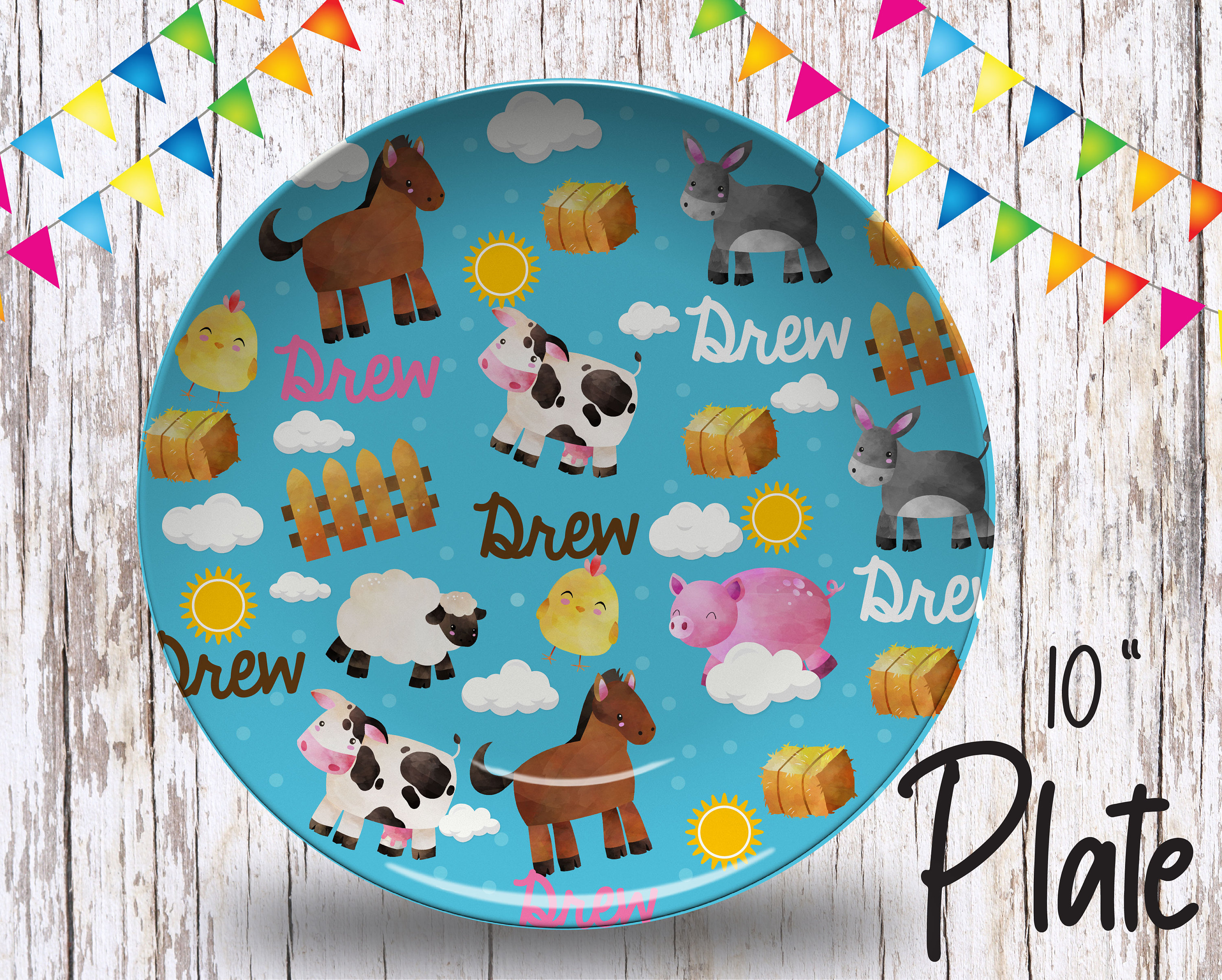 Kids Farm Plates Personalized Plate Custom Kid's Etsy Australia