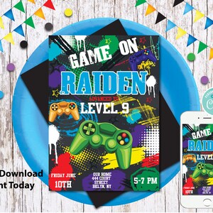 Video Game Birthday Party Invitation/ Boys Printable Editable/game on ...