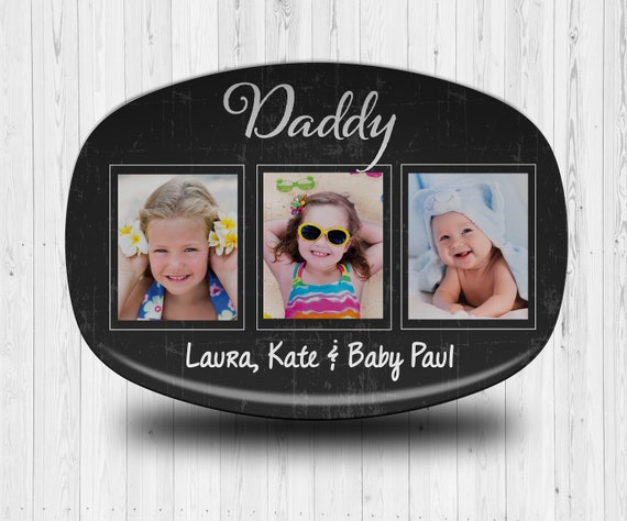 Photo Platter For Dads, Fathers Day Gifts, 3 Photo Serving Platter, Custom Serving Platter, Personalized Mens Gifts, Grandparents Gifts Il_570xn