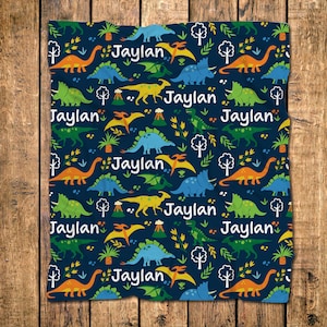 Personalized Dinosaur Blanket/Baby Dino Blanket/Personalized Name Blanket/Dinosaur Name Blanket/Boys Blanket/ Dino Room Decor