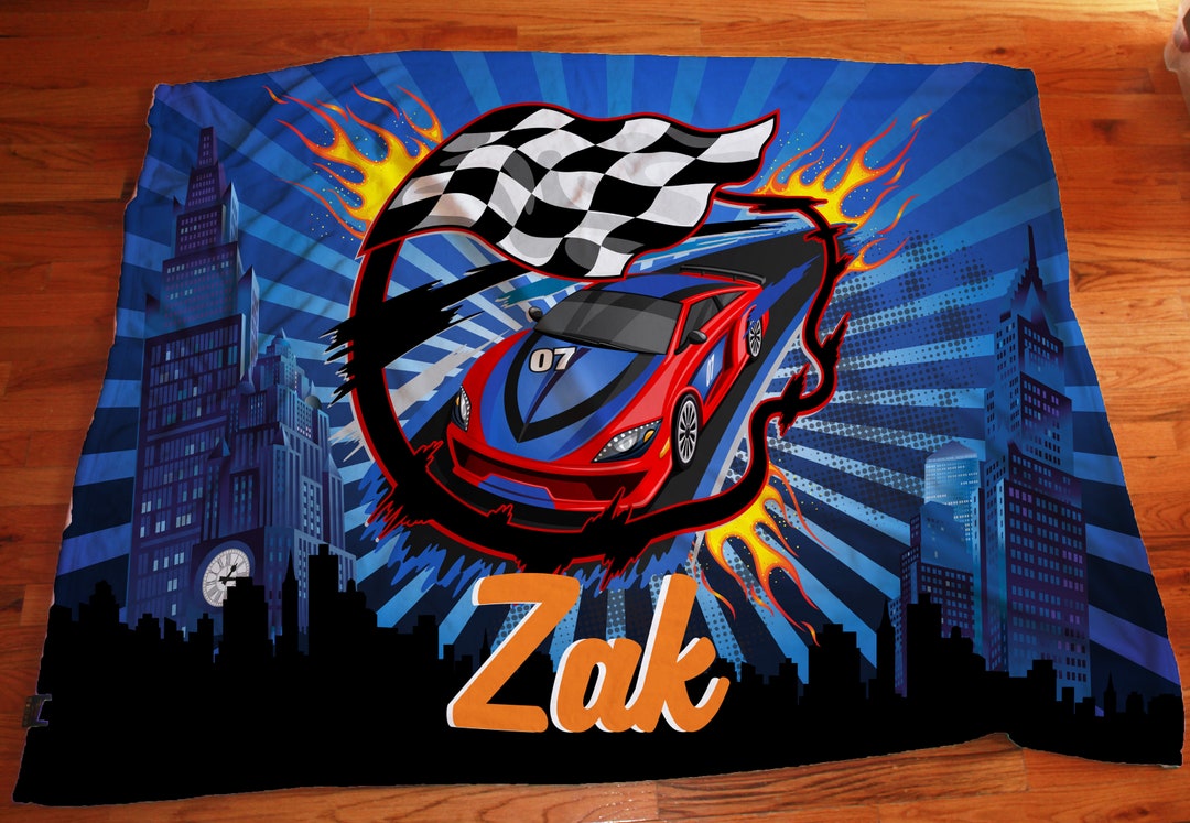 Race Car Blankets, Personalized Cars Blanket, Race Car Boys Bedding, Custom Bedding for Boys