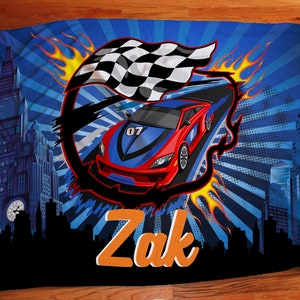Race car blankets, Personalized cars blanket, race car boys bedding, Custom bedding for boys, Plush fleece