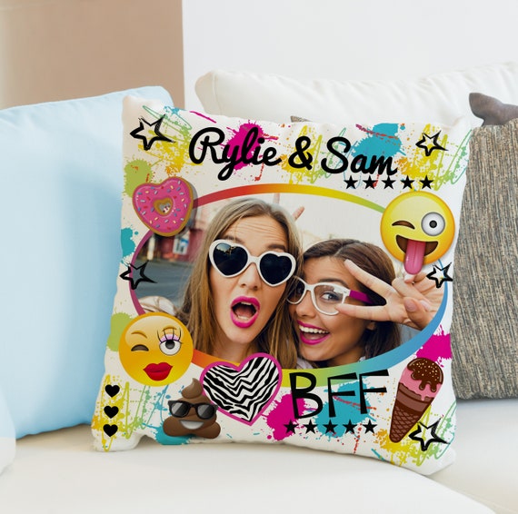 Best Friends photo pillow, 14x14 Photo Pillow Throw, Tween gifts, Girls