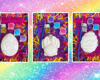 Easter Paint Craft Kit Organza Gift Bag/Easter Gift/Basket Stuffer/Easter Activities/Easter Basket Gift/DIY Easter Paint Kit/ Ceramic Gift