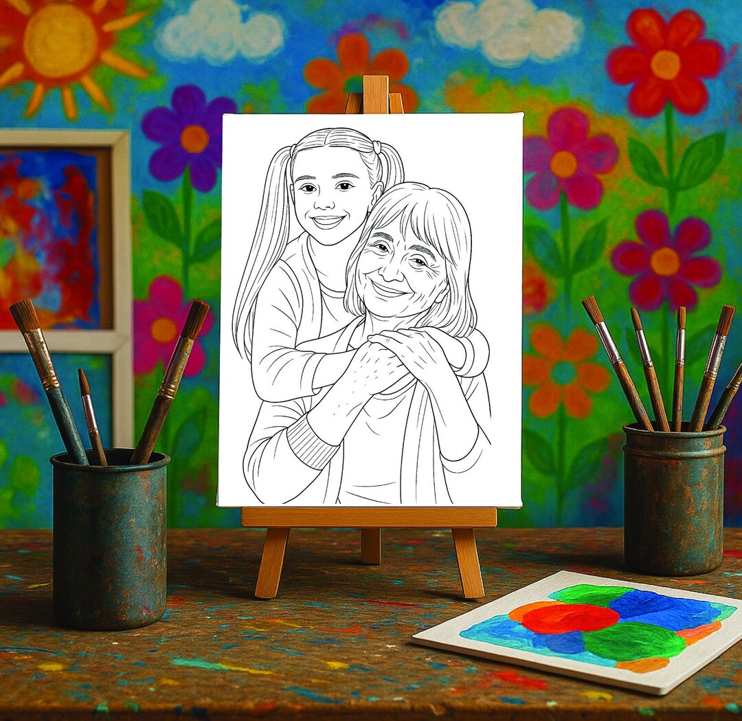 Paint Your Own Custom Portrait/photo to Paintable Canvas Gift/custom ...