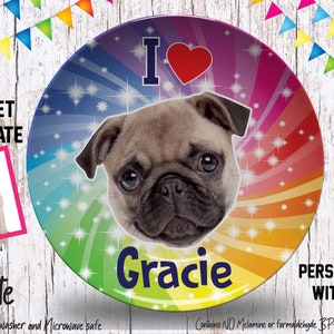 Personalized Pet Face Plate/Custom Pet Face Tableware/ Microwave Safe/ BPA Free/Plastic Plate for Kids Pet Photo/Your Pet on a Plate