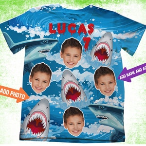 Shark birthday Shirt/Personalized Shark T-Shirts/Kids Birthday Shirts/Onesie®,Youth and Adult Shirts/Family Shark Shirts/Shark Photo Shirt