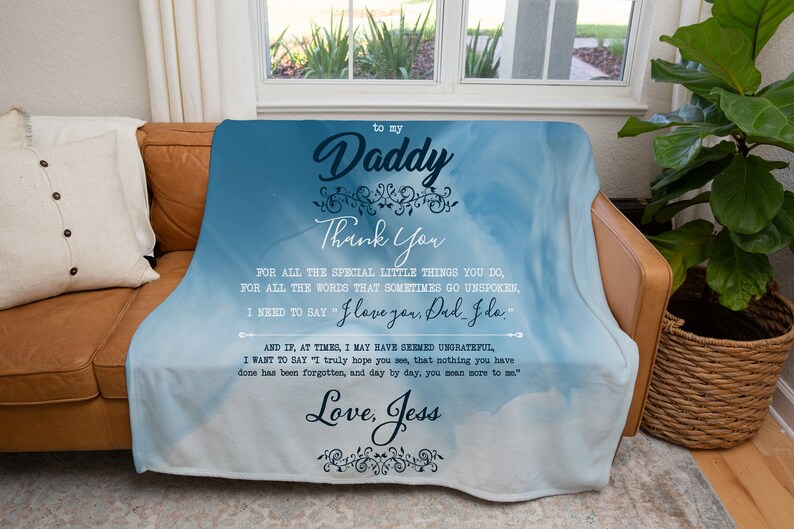 Letter to My Dad Grandpa Blanket Fathers Day Blankets Etsy