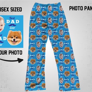Dad Face Pants, Best Dad Photo Pajama Pants, Kids Face Pants, Pet and Human Face Pants, Personalized Dad Gift, Custom Face Print Pajamas