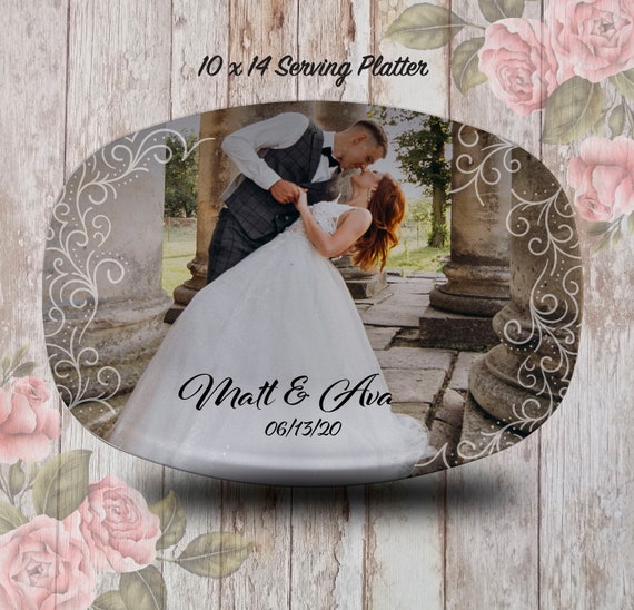 Personalized Photo Wedding Platter, Family Name Serving Platter, Wedding Gifts, Shower gifts, Custom Wedding Serving Platter, Bridal Shower Il_570xn