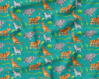 Safari crib bed sheets, tiger zebra rhino nursery decor, blankets, sheets, safari comforter, unisex nursery bedding, Changing pad cover