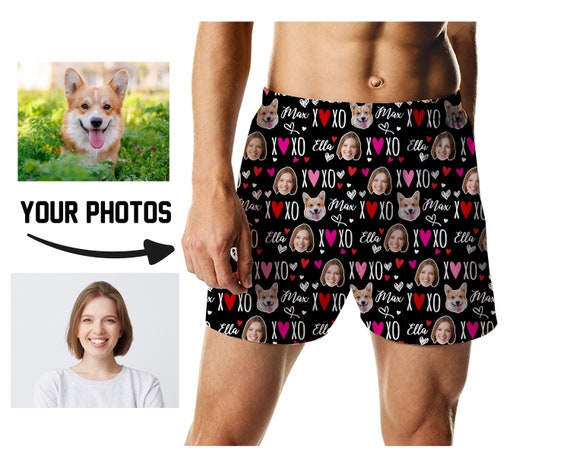 Valentines Boxers/sweetheart Face Boxer Shorts/mens Photo Boxers