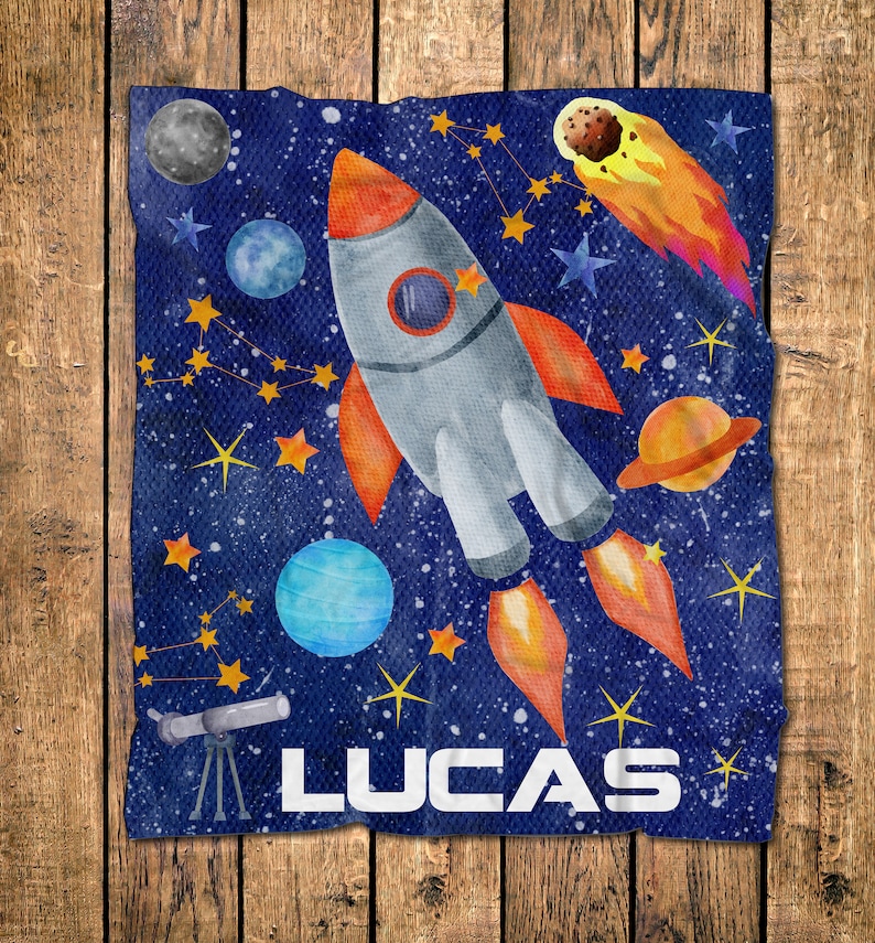 Personalized Space Blanket/baby Space Blanket/personalized Etsy