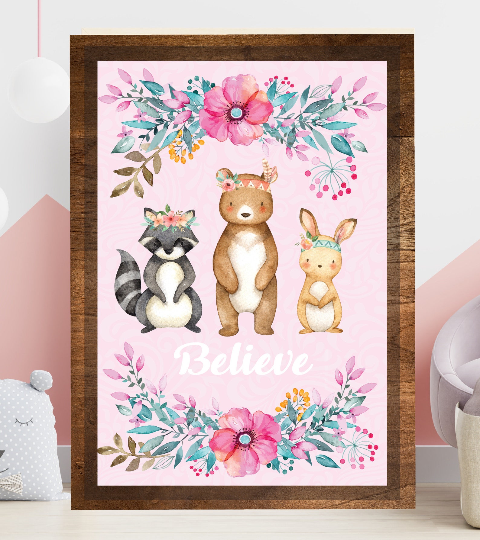 Woodland Nursery Wall Art Boho Wall Art Printable | Etsy