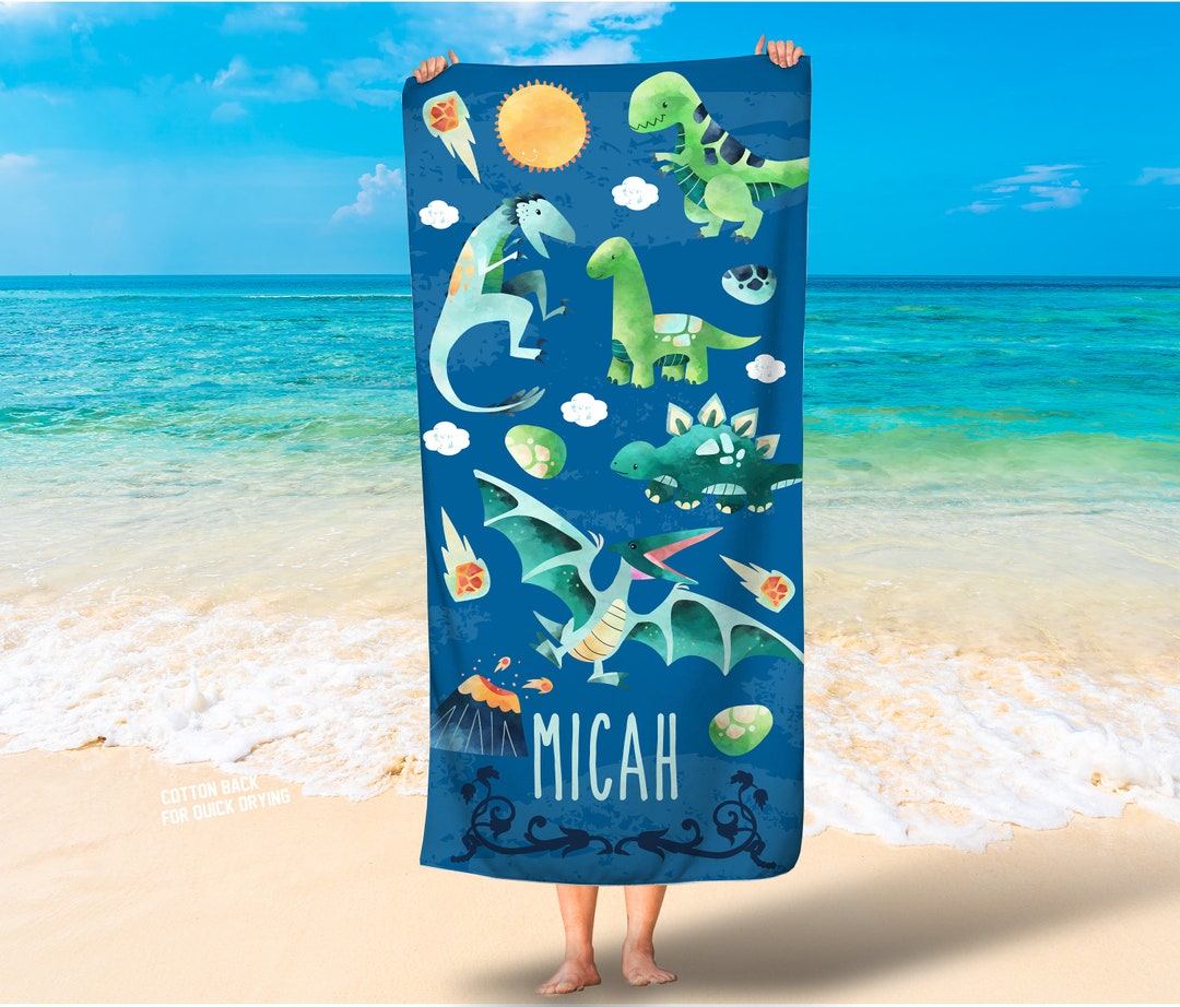 Dinosaur Beach Towel/kids Personalized Beach Towel/boys, Girls