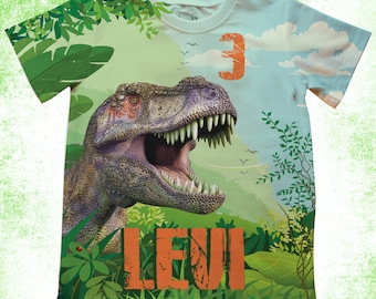 T-Rex Birthday Shirt/Personalized T-Rex Party T-Shirts/Tyrannosaurus Bday Shirts/Family Dinosaur Shirts/Custom Dinosaur Bday Shirt