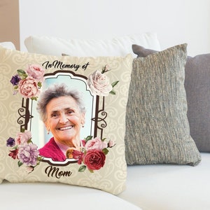 Memory of Mom Pillow, Memorial pillow, 14x14 Pillowcase and or pillow, Photo Pillow Mom, In Loving Memory Mom, Grandma, Nana Pillow, Mawmaw