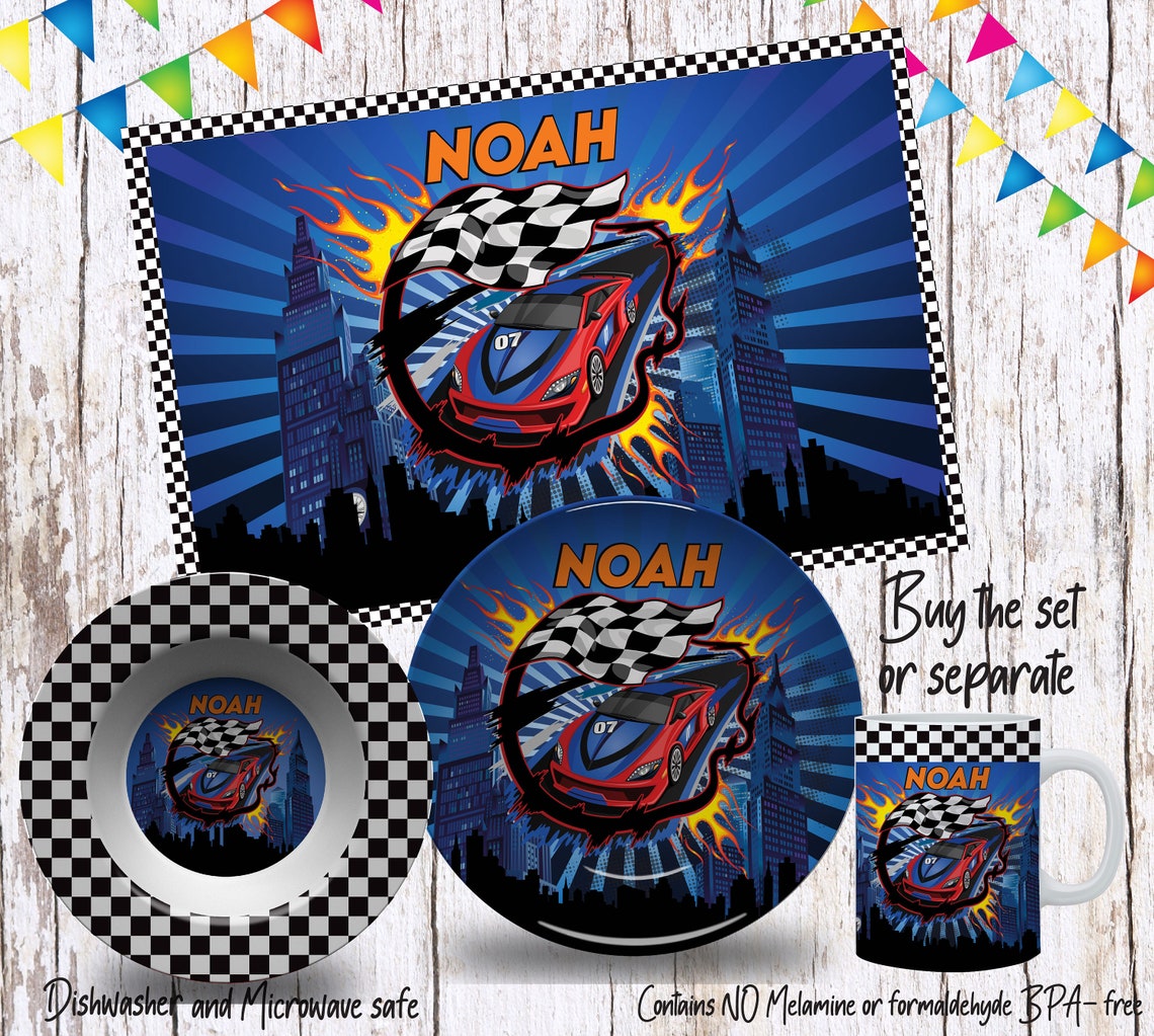 Personalized Race Car Plate/custom Plate for Kids/ Racing Etsy