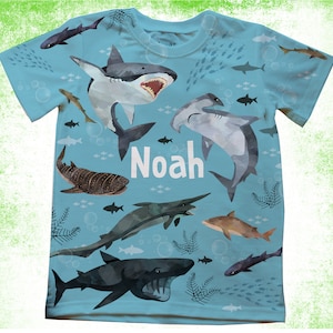 Shark birthday Shirt/Personalized Ocean Party T-Shirts/Kids Birthday Shirts/Onesie®,Youth and Adult Shirts/Sea Animals Party