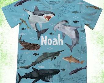 Shark birthday Shirt/Personalized Ocean Party T-Shirts/Kids Birthday Shirts/Onesie®,Youth and Adult Shirts/Sea Animals Party