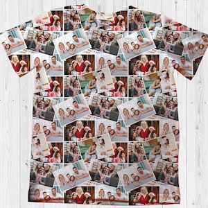 Collage Foto T-shirts, Foto T-shirt, Gepersonaliseerde Familie Foto Cadeau, Aangepaste Foto T-shirts, Gepersonaliseerde Foto Shirts, 4 Foto&#39;s