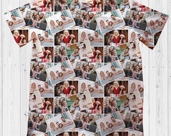 Collage Foto T-shirts, Foto T-shirt, Gepersonaliseerde Familie Foto Cadeau, Aangepaste Foto T-shirts, Gepersonaliseerde Foto Shirts, 4 Foto's