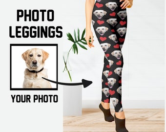 Face Pet Leggings, Custom Photo Leggings, Personalized Leggings, Photo Pet Leggings, Face On Leggings, Dog Face On Leggings