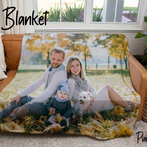 Custom Family Photo blanket, Fleece blanket, Personalized Photo blanket, Family Photo Blanket, Pet blankets,Sherpa Blanket, Free Shipping,
