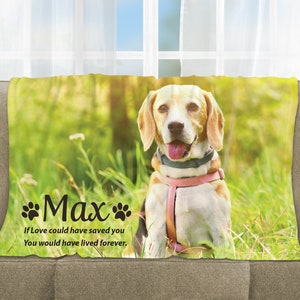 Dog Loss Photo blanket, Pet loss blanket, Custom Photo blanket, Personalized Memory Blanket, Pet memory blanket, 3 sizes, Sherpa Blanket