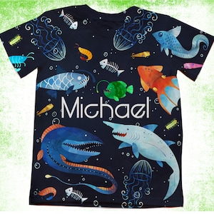 Onder de zee verjaardag shirt/gepersonaliseerde zeewezen T-shirts/zee verjaardag shirts/Onesie®, jeugd en volwassen shirts/familie oceaan zee shirts