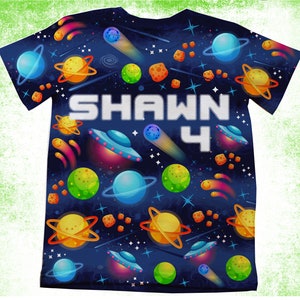 Outer Space Birthday Shirt, Family Birthday Shirts, Boys Space Birthday Shirt, Boys 4th Birthday Shirt, Boys Outer Space birthday theme