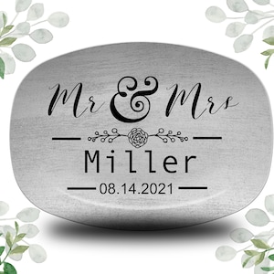 Family Name Serving Platter, Personalized Name Platter, Wedding Gifts, Shower gifts,  Custom Wedding Serving Platter, Bridal Shower Gift,