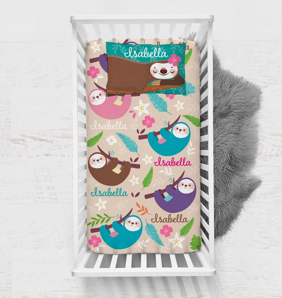 Sloth crib bedding for girl new arrivals