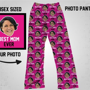 Mom Face Pants, Best Mom Photo Pajama Pants, Kids Faces On Pants, Pet and Human Face Pants, Personalized Mom Gift, Mothers Day Gifts