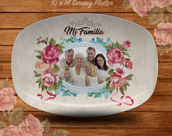 Family Photo Platter, Memory Plate, Mothers Day Gift, Show Plate, Serving Platter, Gift for Nana, Mom, Nonna, Gigi, Glam-ma, ThermoSāf®