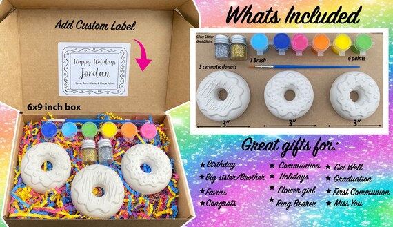Paint Ceramic Gift Box/kids Paint Donuts DIY Box/paint Gift