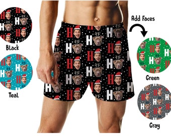 Christmas HoHo Face Boxers, Funny boxer shorts, Holiday Photo Boxers, Santa Yourself Pajamas, Funny Face Boxers, Selfie Boxers, Fun Gifts