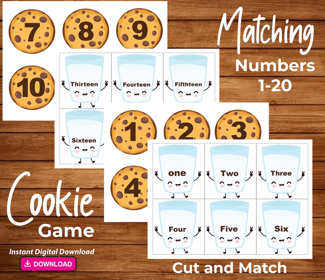 Math Matching Activity Spelling Practice Cookie Math Game Etsy