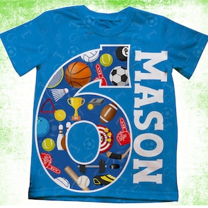 Sports birthday number Shirt/1st 2nd 3rd 4th 5th 6th 7th 8th 9th Birthday-any number/Onesie®,Youth and Adult Shirts/Family sports Shirts